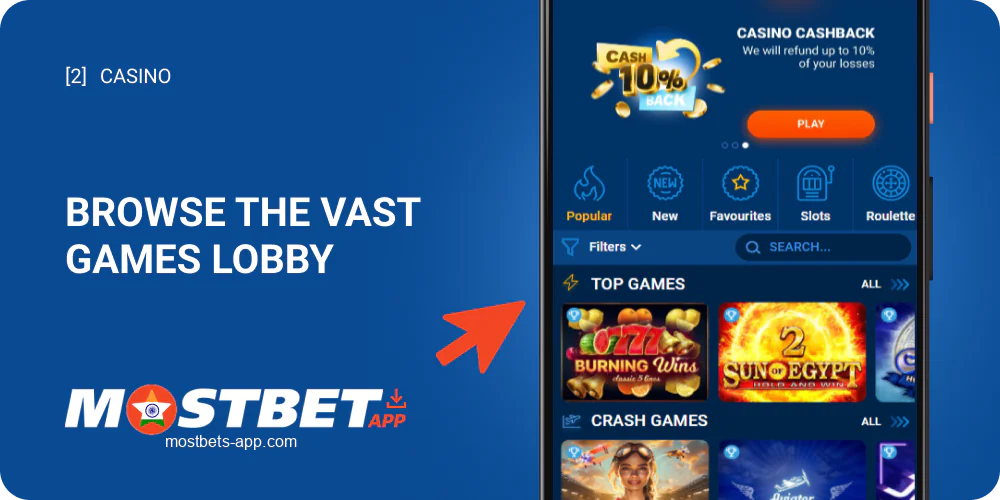 Explore Mostbet India's game catalog