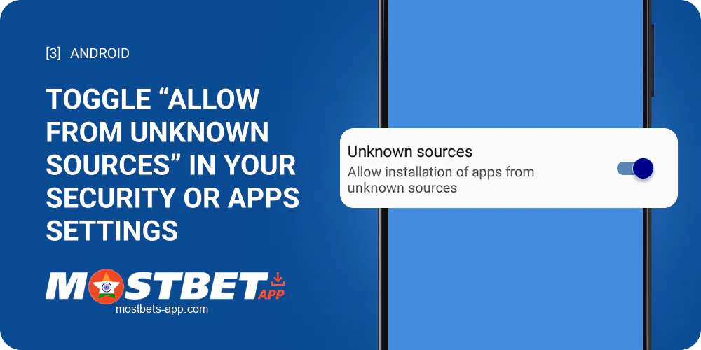 Allow installation of apps from unknown sources on your device