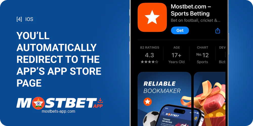 You will be redirected to the App Store to the Mostbet app page