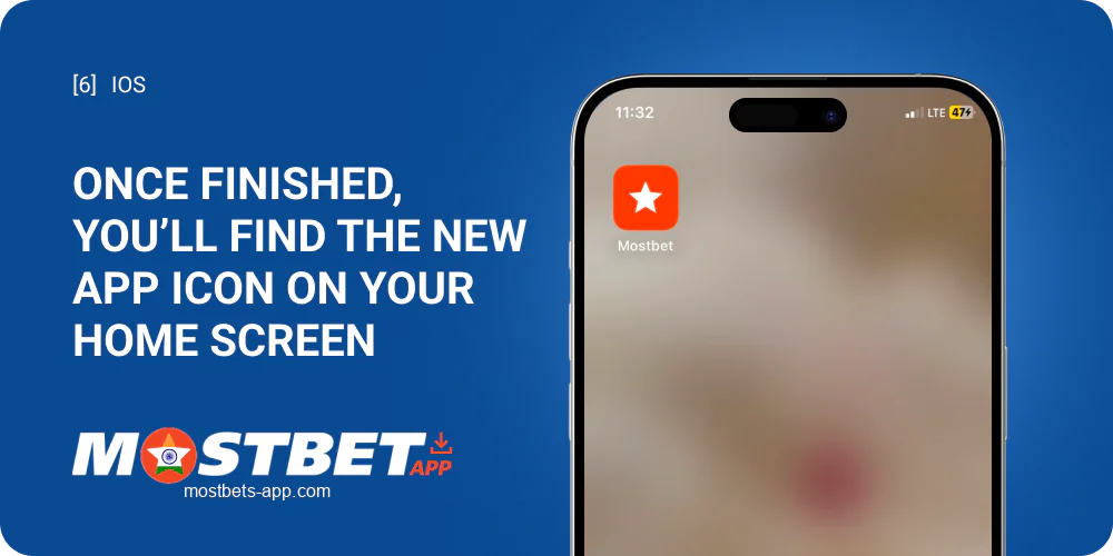 The icon of Mostbet app will appear on the home screen