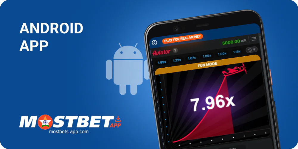 Aviator game in Mostbet app on Android