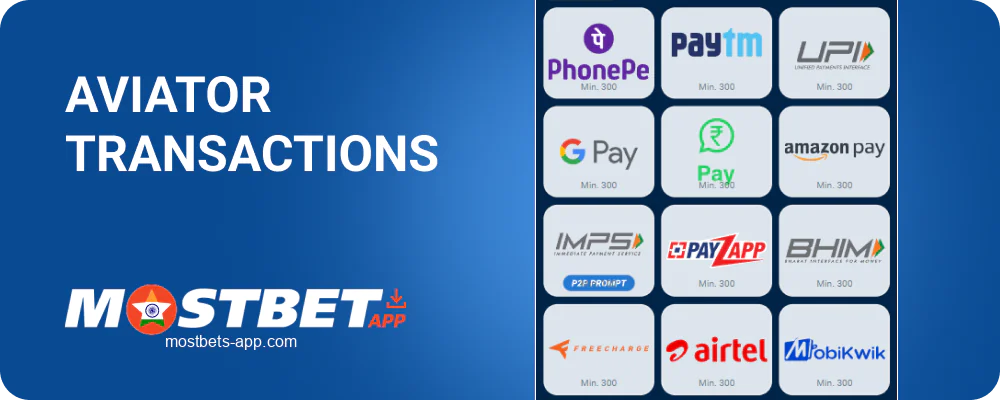 Payments for playing in Aviator Mostbet