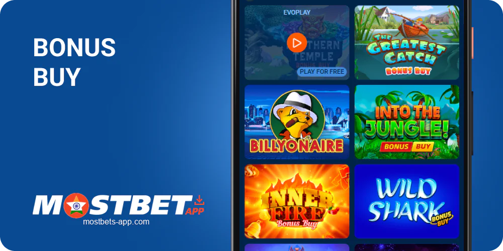 Bonus Buy in Mostbet India mobile app