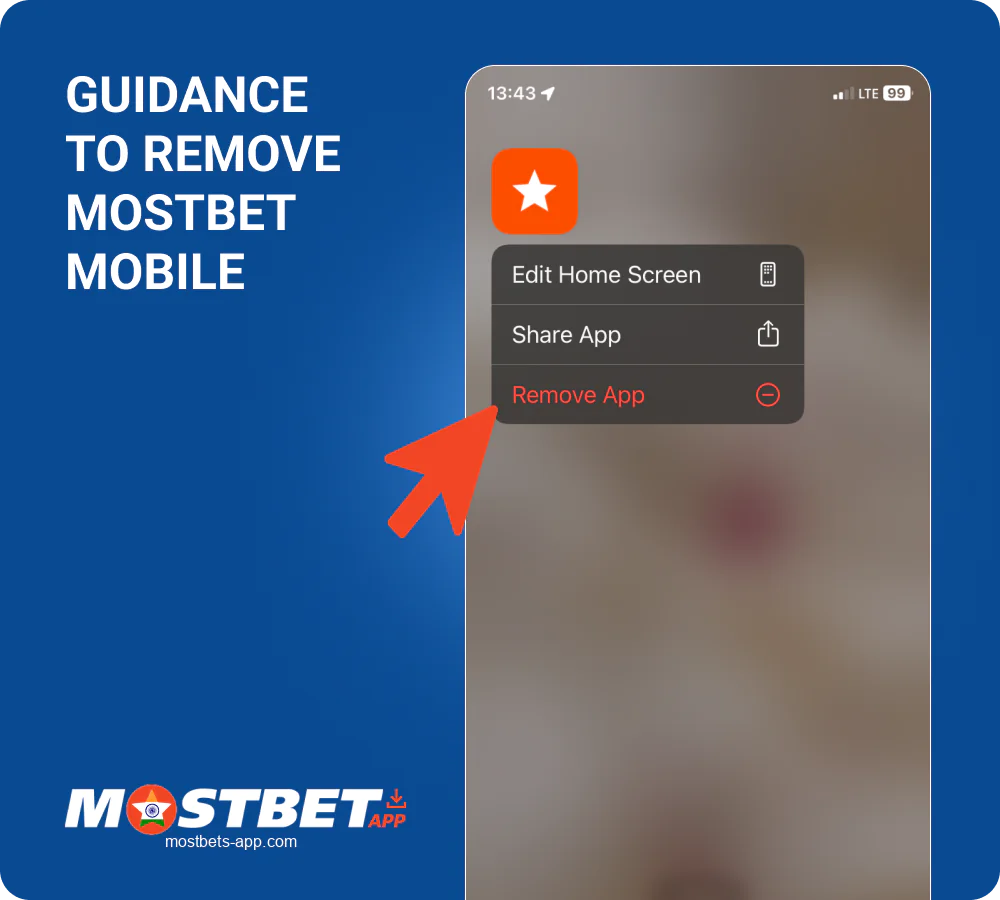 Uninstalling the Mostbet India app