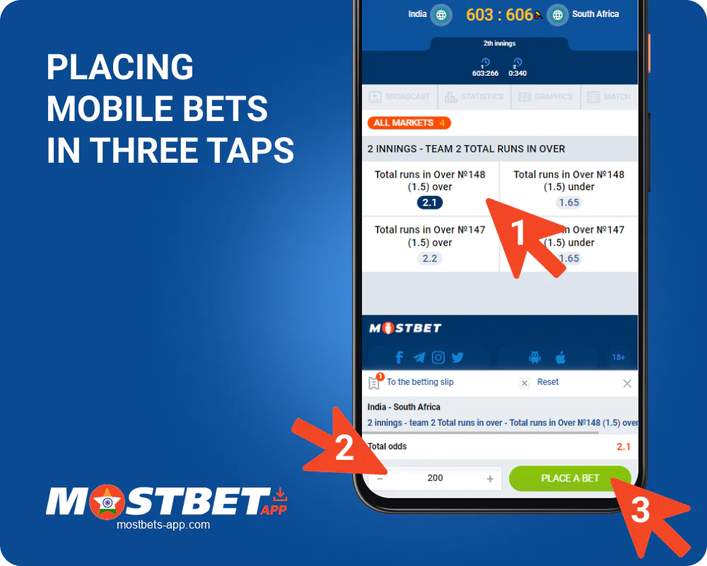 How to bet in the Mostbet India app