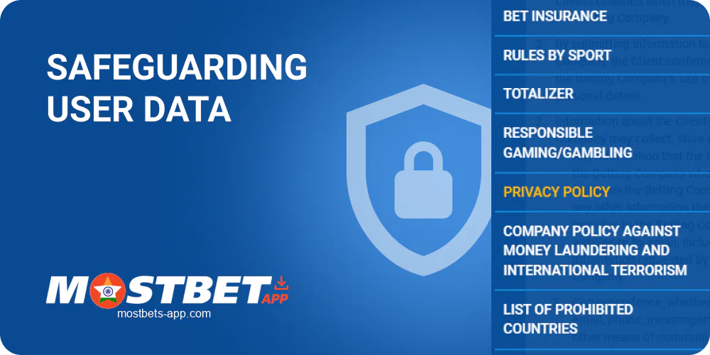 User data protection by Mostbet India