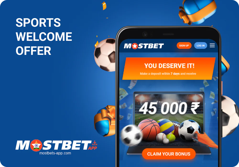 Welcome bonus for betting at Mostbet India