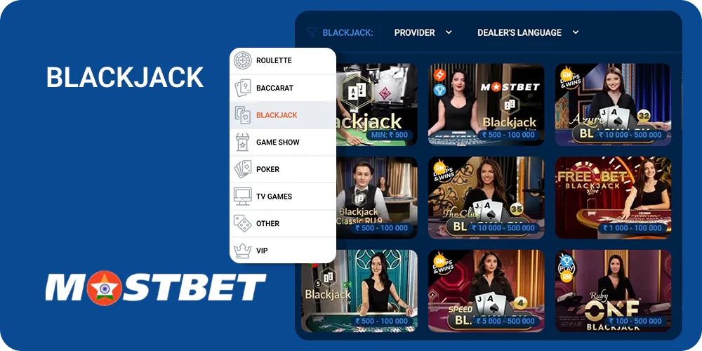 Play blackjack in Mostbet India