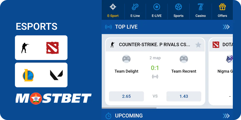 Mostbet India supports esports betting