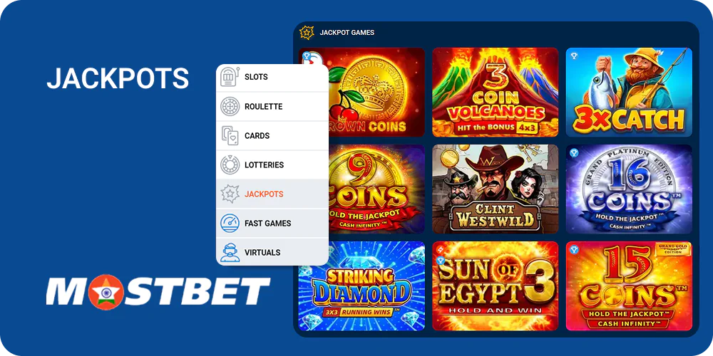 Mostbet India jackpots with big prize pools